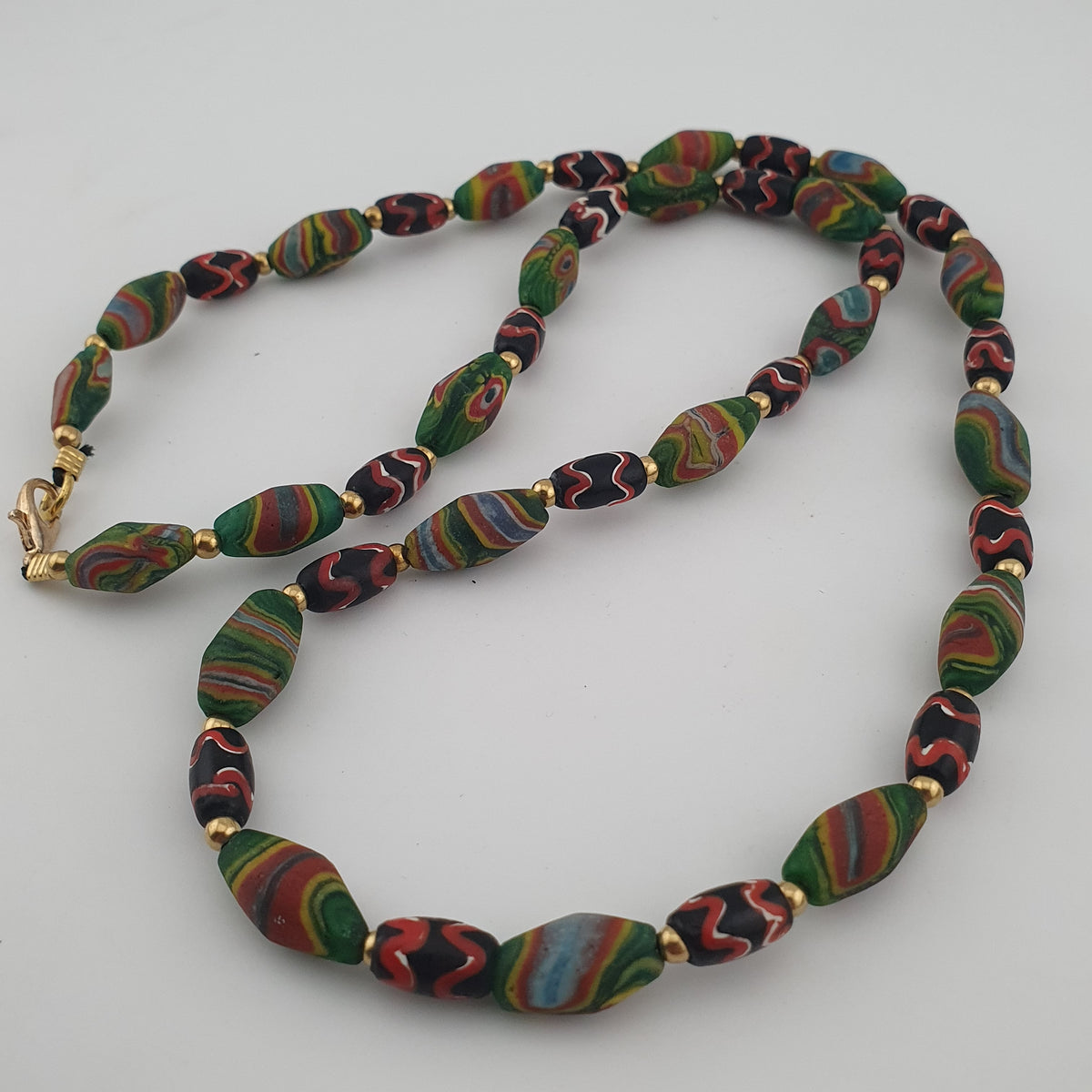 Vintage Venetian Style Tiny Gabri Eyes Glass Beads Necklace