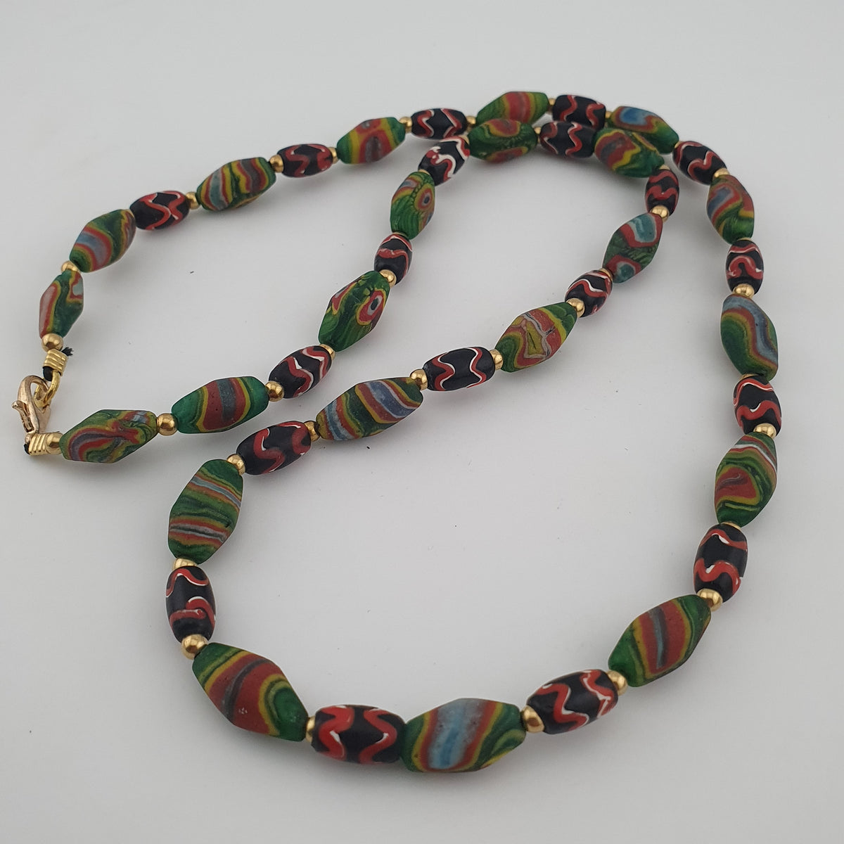 Vintage Venetian Style Tiny Gabri Eyes Glass Beads Necklace