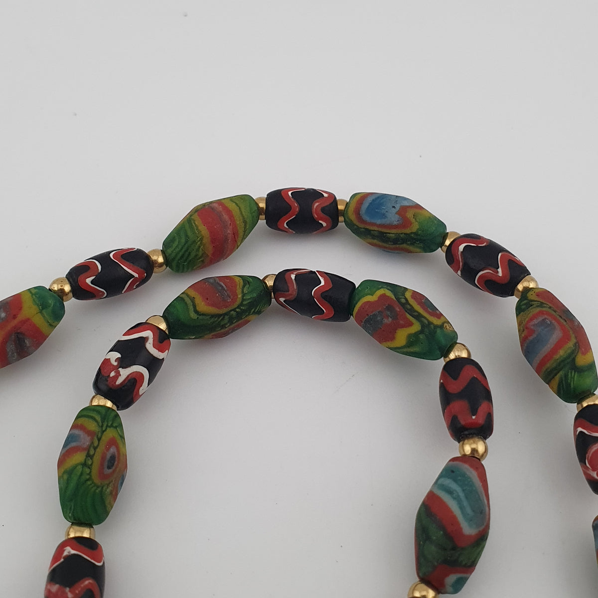 Vintage Venetian Style Tiny Gabri Eyes Glass Beads Necklace
