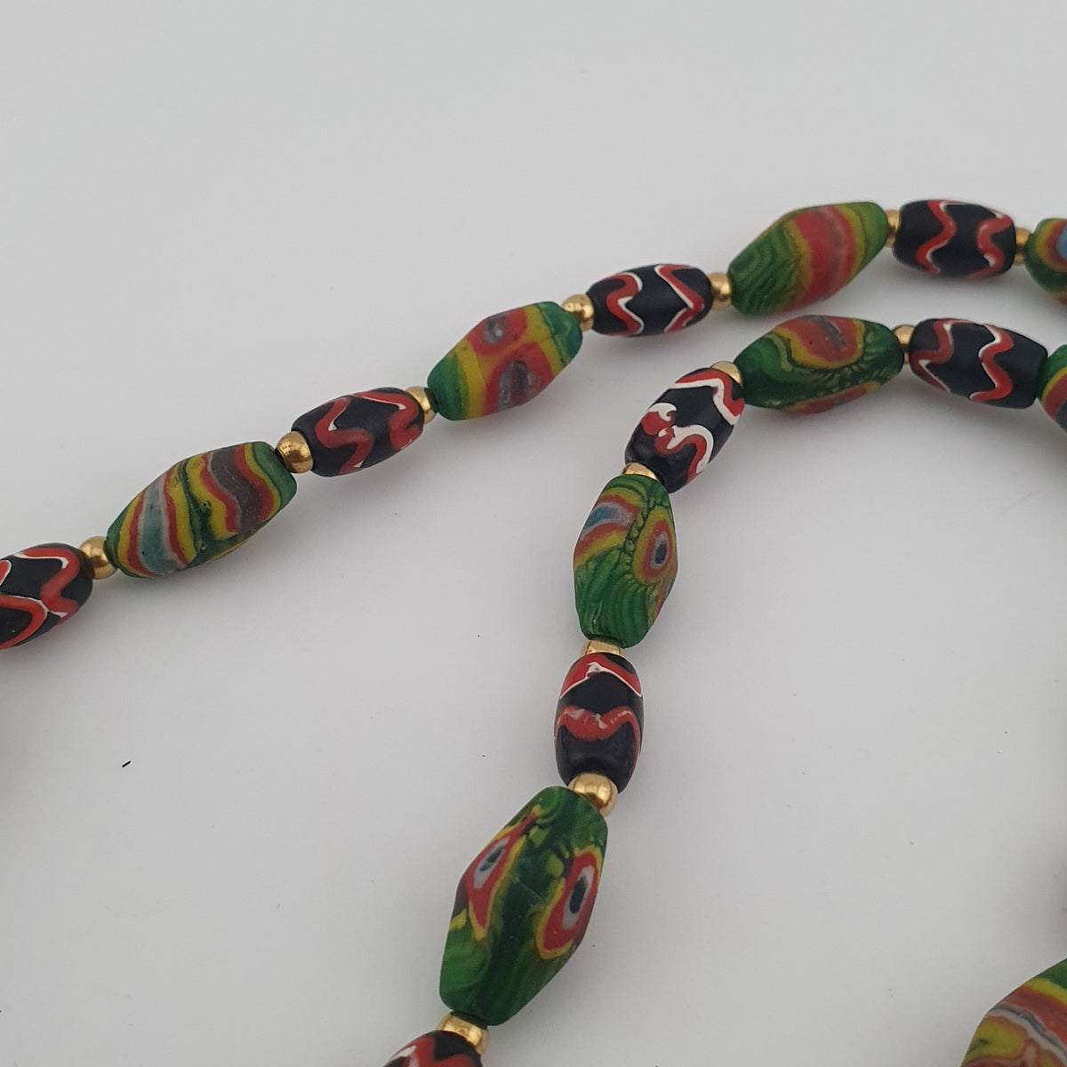 Vintage Venetian Style Tiny Gabri Eyes Glass Beads Necklace