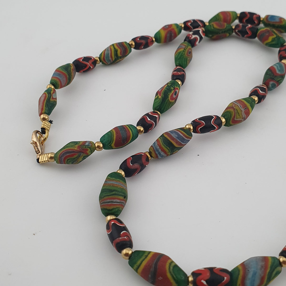 Vintage Venetian Style Tiny Gabri Eyes Glass Beads Necklace