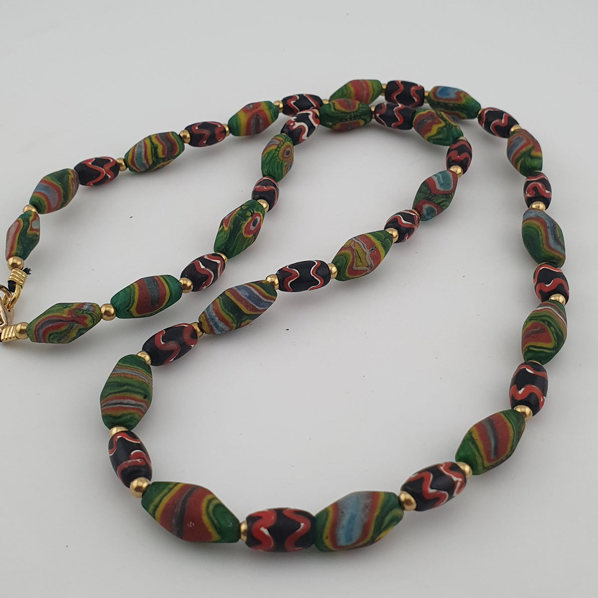 Vintage Venetian Style Tiny Gabri Eyes Glass Beads Necklace