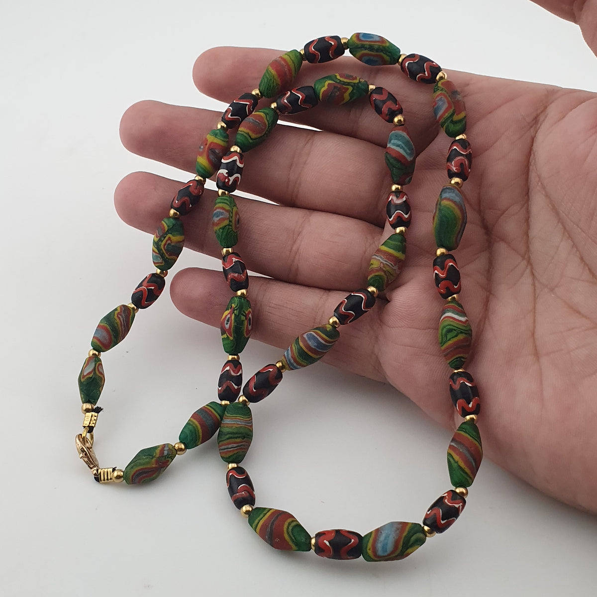 Vintage Venetian Style Tiny Gabri Eyes Glass Beads Necklace
