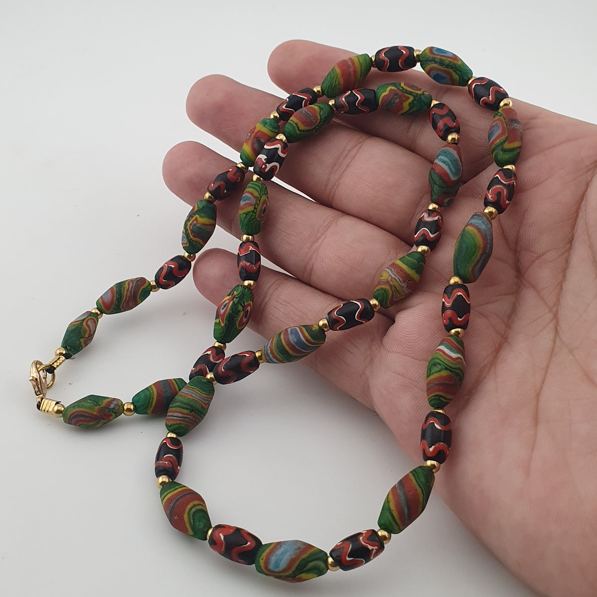 Vintage Venetian Style Tiny Gabri Eyes Glass Beads Necklace