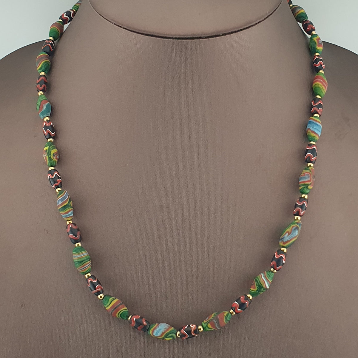 Vintage Venetian Style Tiny Gabri Eyes Glass Beads Necklace