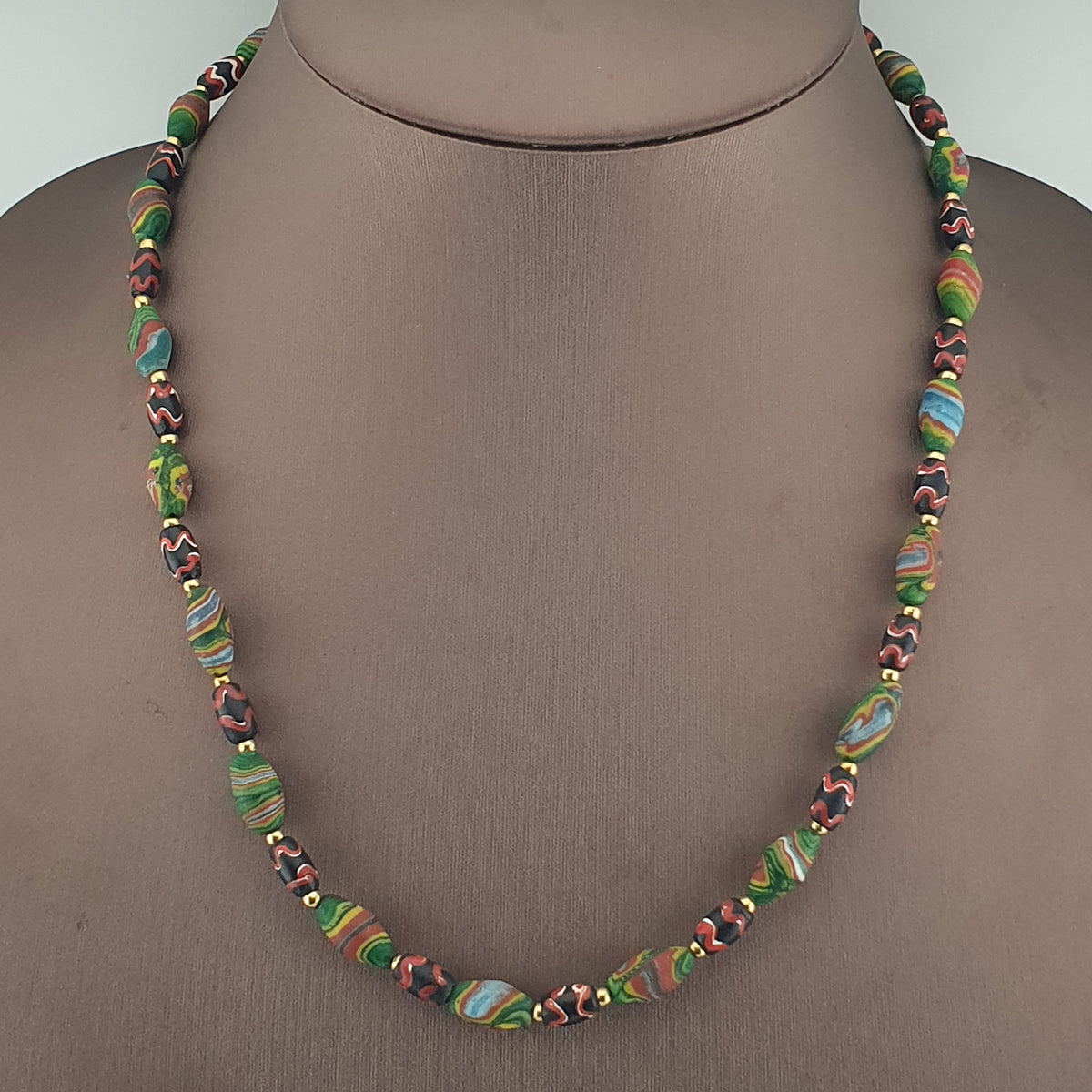 Vintage Venetian Style Tiny Gabri Eyes Glass Beads Necklace