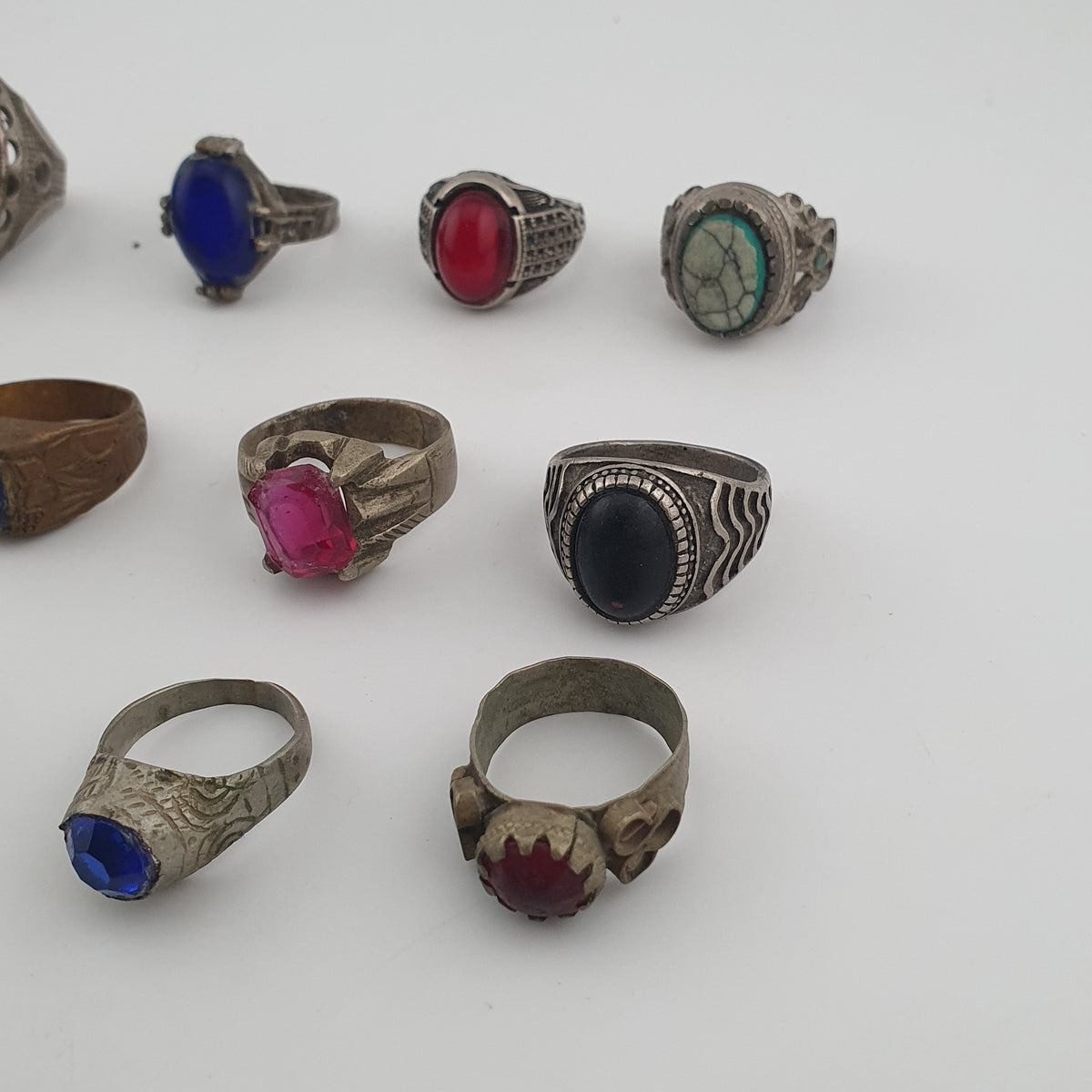 Antique Mix Rings Treasure 15 Assorted Brass Designs