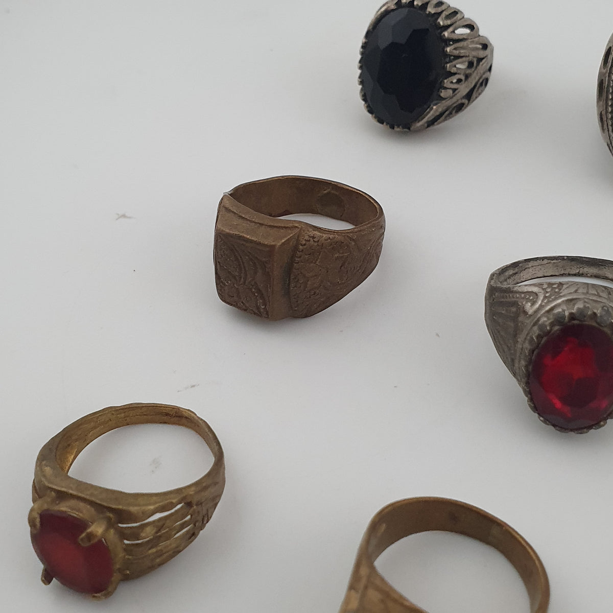 Antique Mix Rings Treasure 15 Assorted Brass Designs