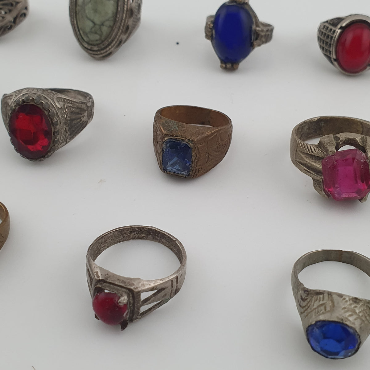 Antique Mix Rings Treasure 15 Assorted Brass Designs