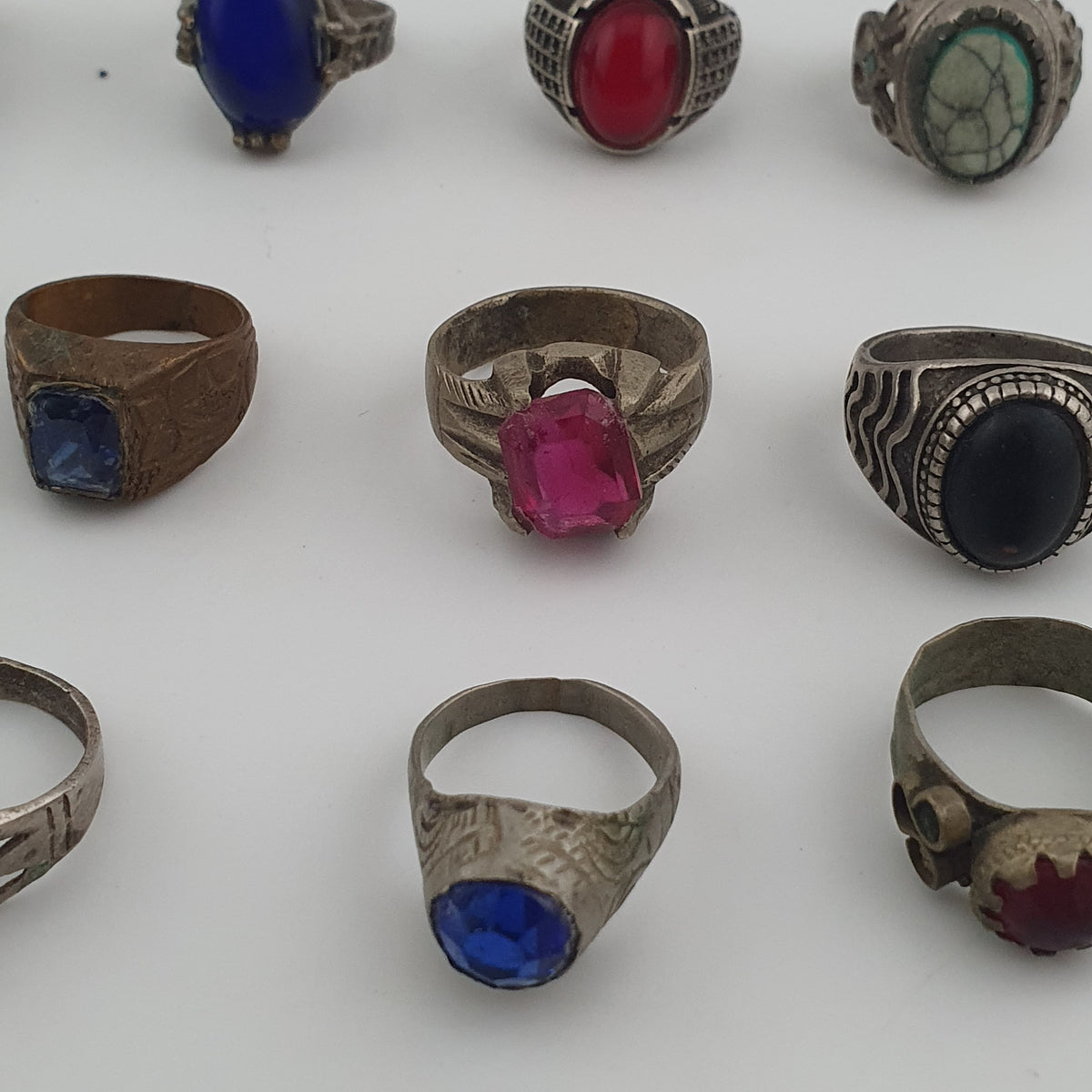 Antique Mix Rings Treasure 15 Assorted Brass Designs