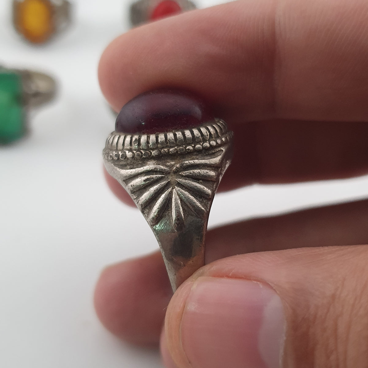 15 Boho Antique Rings Mixed Brass, Glass & Stone Designs