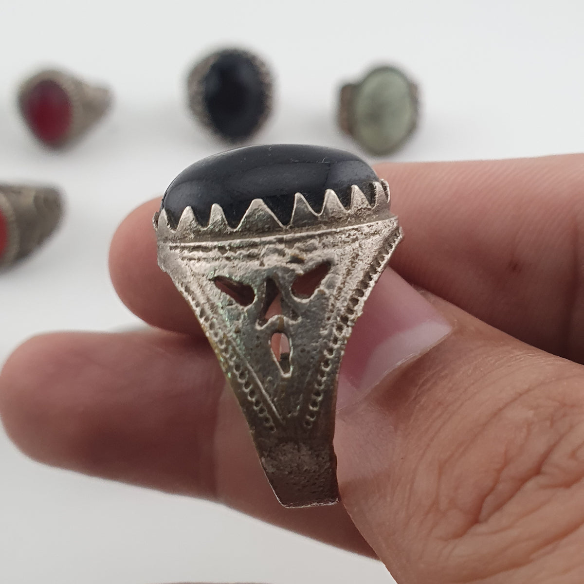 15 Boho Antique Rings Mixed Brass, Glass & Stone Designs