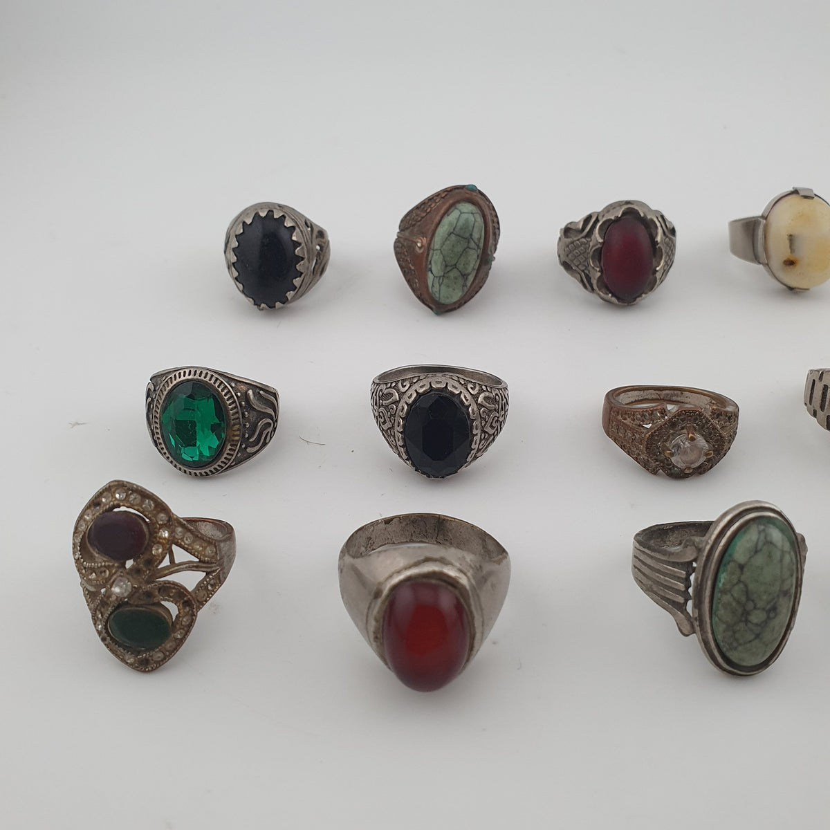 Bohemian Antique Jewellery Bundle 15 Mixed Brass Statement Rings