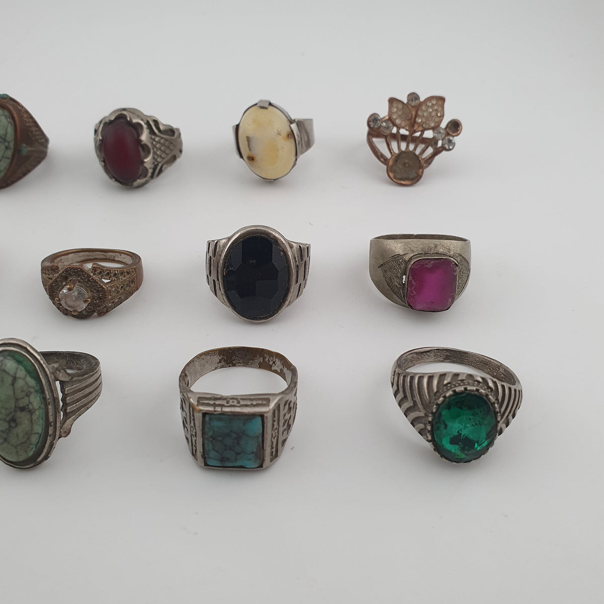 Bohemian Antique Jewellery Bundle 15 Mixed Brass Statement Rings
