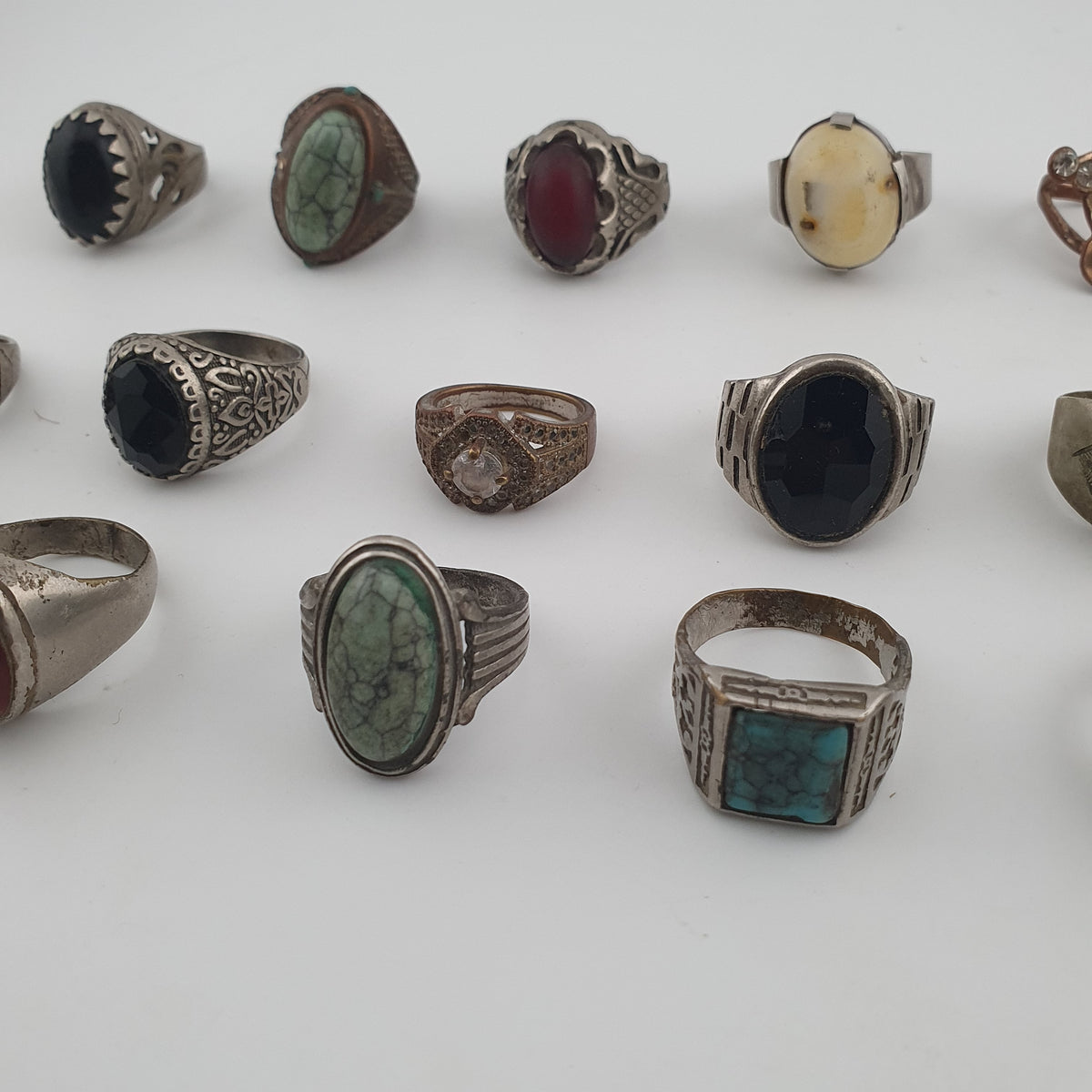 Bohemian Antique Jewellery Bundle 15 Mixed Brass Statement Rings