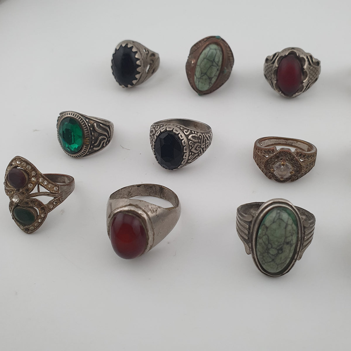 Bohemian Antique Jewellery Bundle 15 Mixed Brass Statement Rings