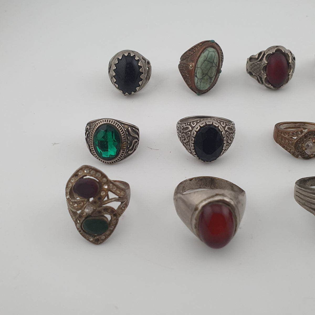 Bohemian Antique Jewellery Bundle 15 Mixed Brass Statement Rings