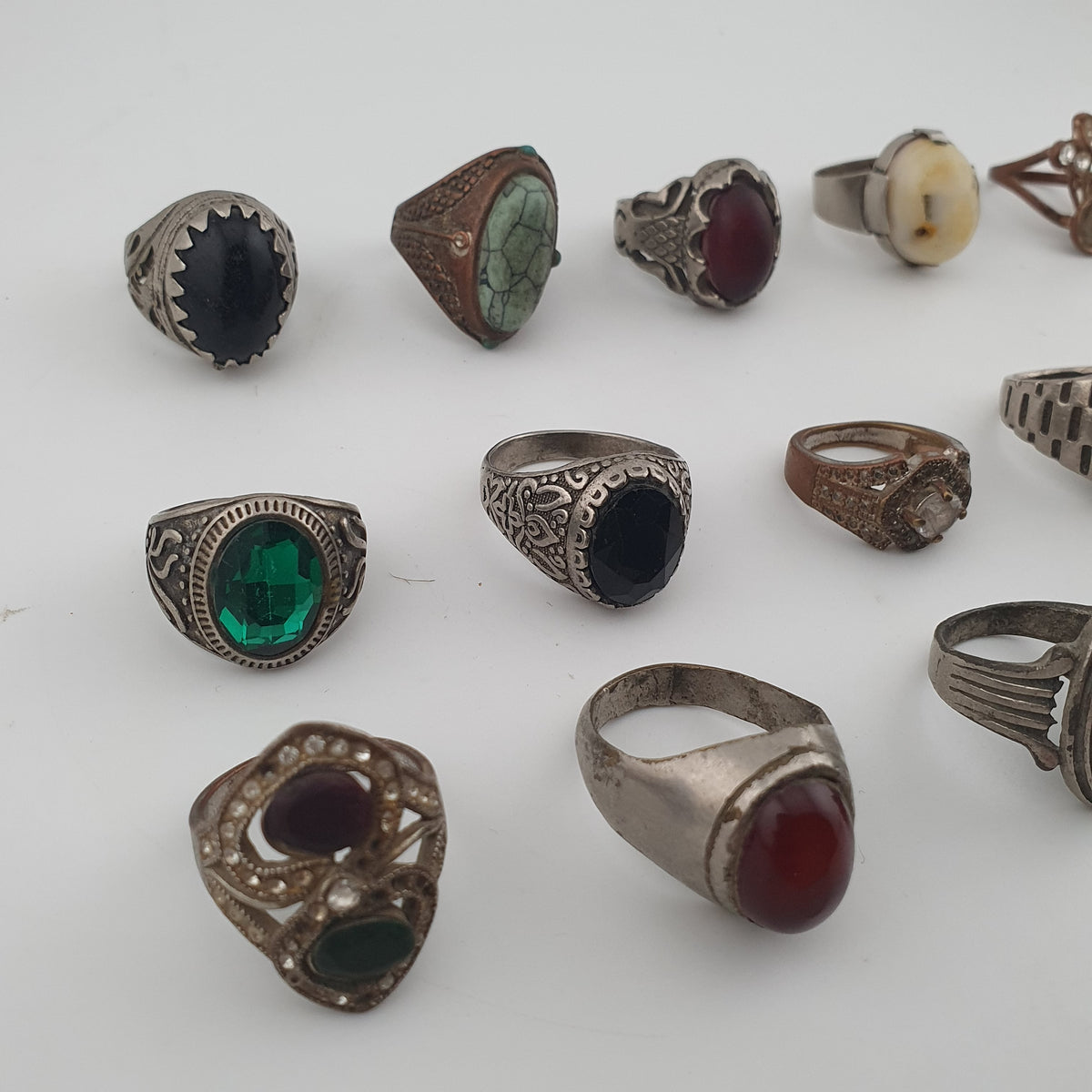 Bohemian Antique Jewellery Bundle 15 Mixed Brass Statement Rings