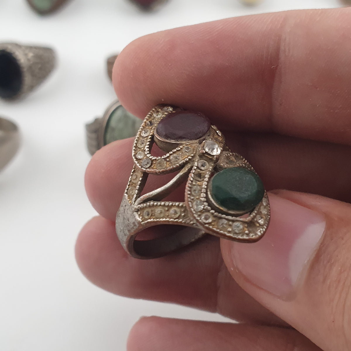 Bohemian Antique Jewellery Bundle 15 Mixed Brass Statement Rings
