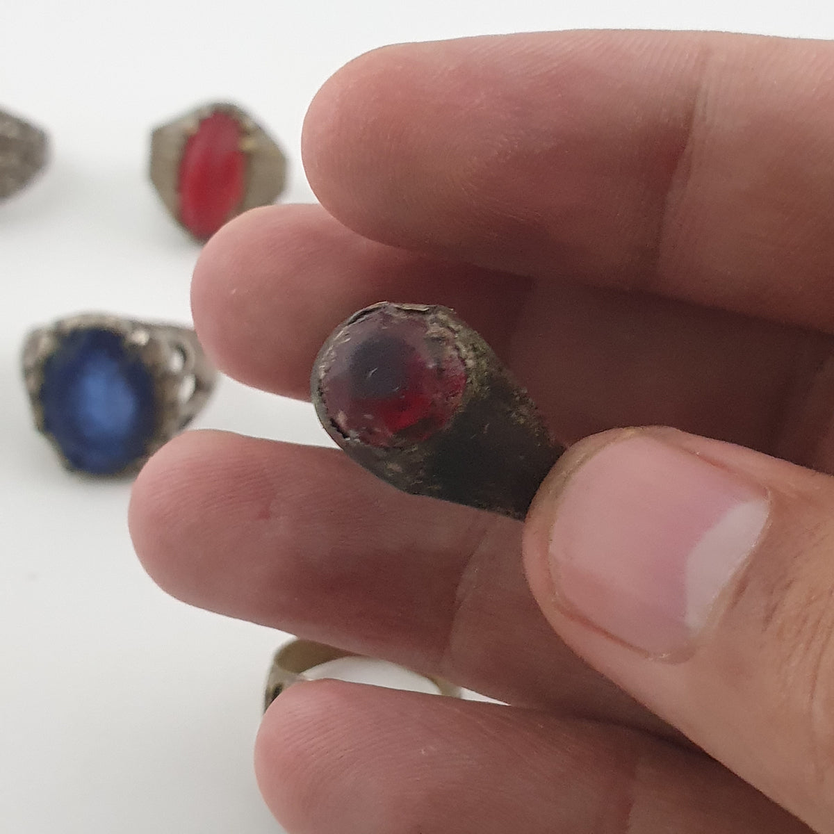 Old World Antique Mixed Brass Artisan Lot of 15 Rings