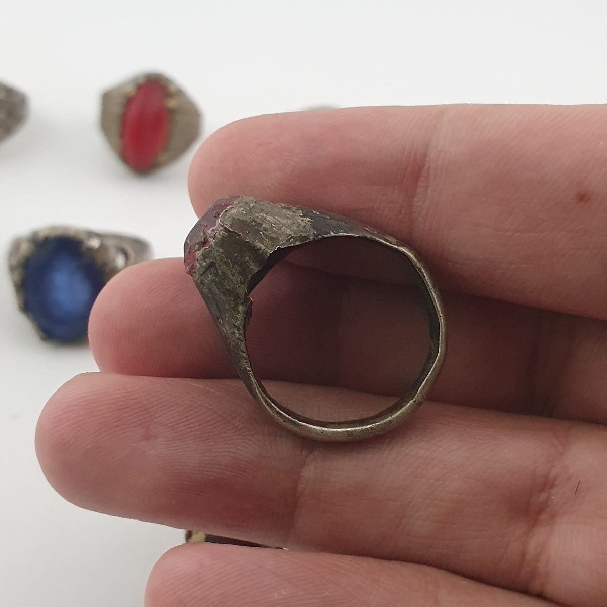 Old World Antique Mixed Brass Artisan Lot of 15 Rings