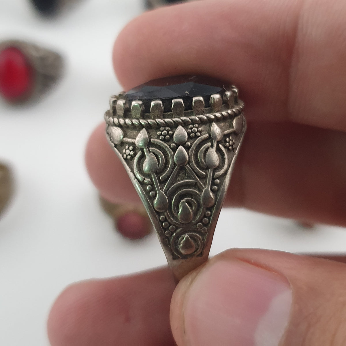 Old World Antique Mixed Brass Artisan Lot of 15 Rings