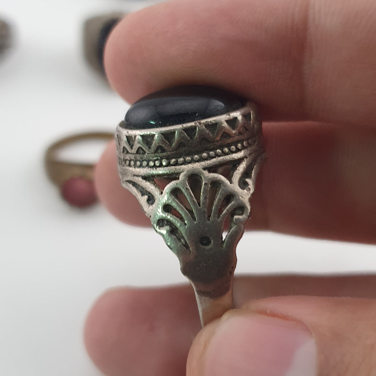 Old World Antique Mixed Brass Artisan Lot of 15 Rings