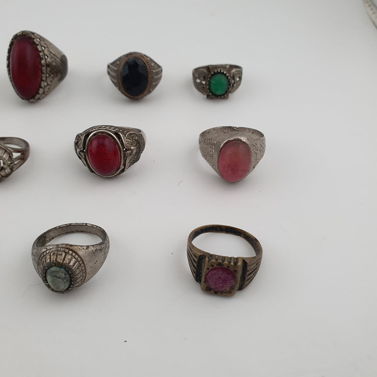Antique Rustic Boho Brass  15 Lot Ring Collection