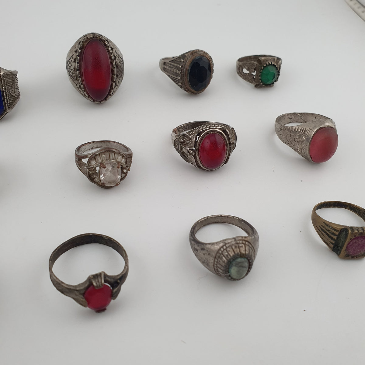 Antique Rustic Boho Brass  15 Lot Ring Collection
