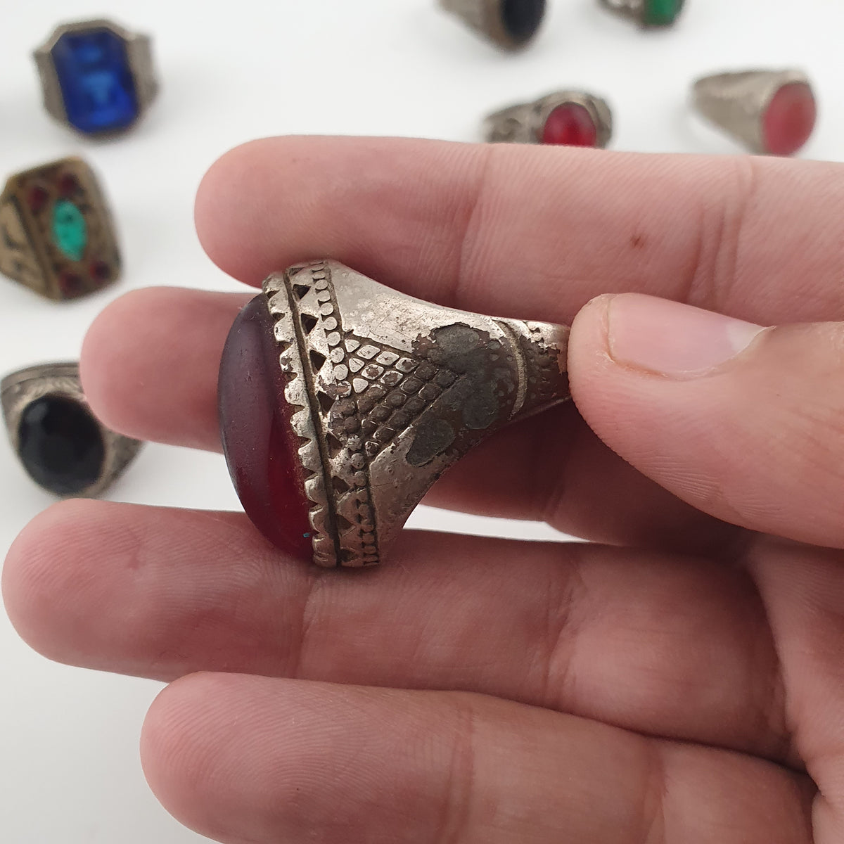 Antique Rustic Boho Brass  15 Lot Ring Collection