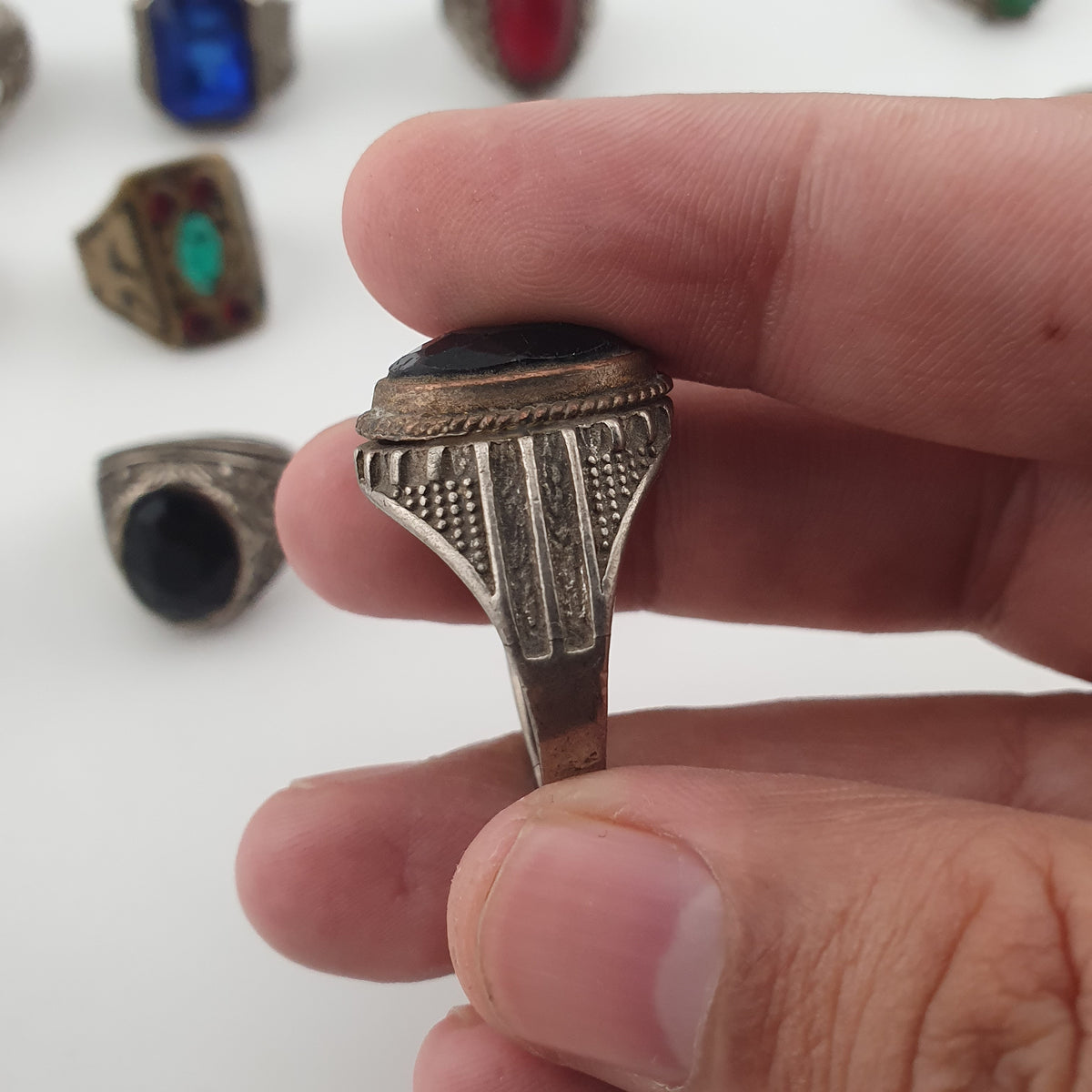 Antique Rustic Boho Brass  15 Lot Ring Collection