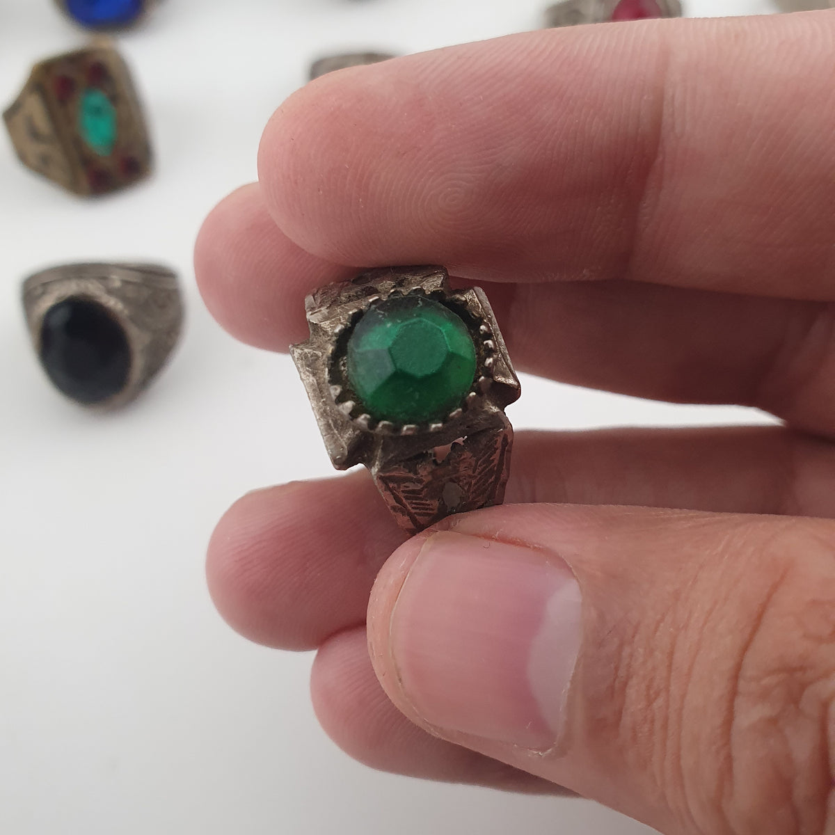 Antique Rustic Boho Brass  15 Lot Ring Collection