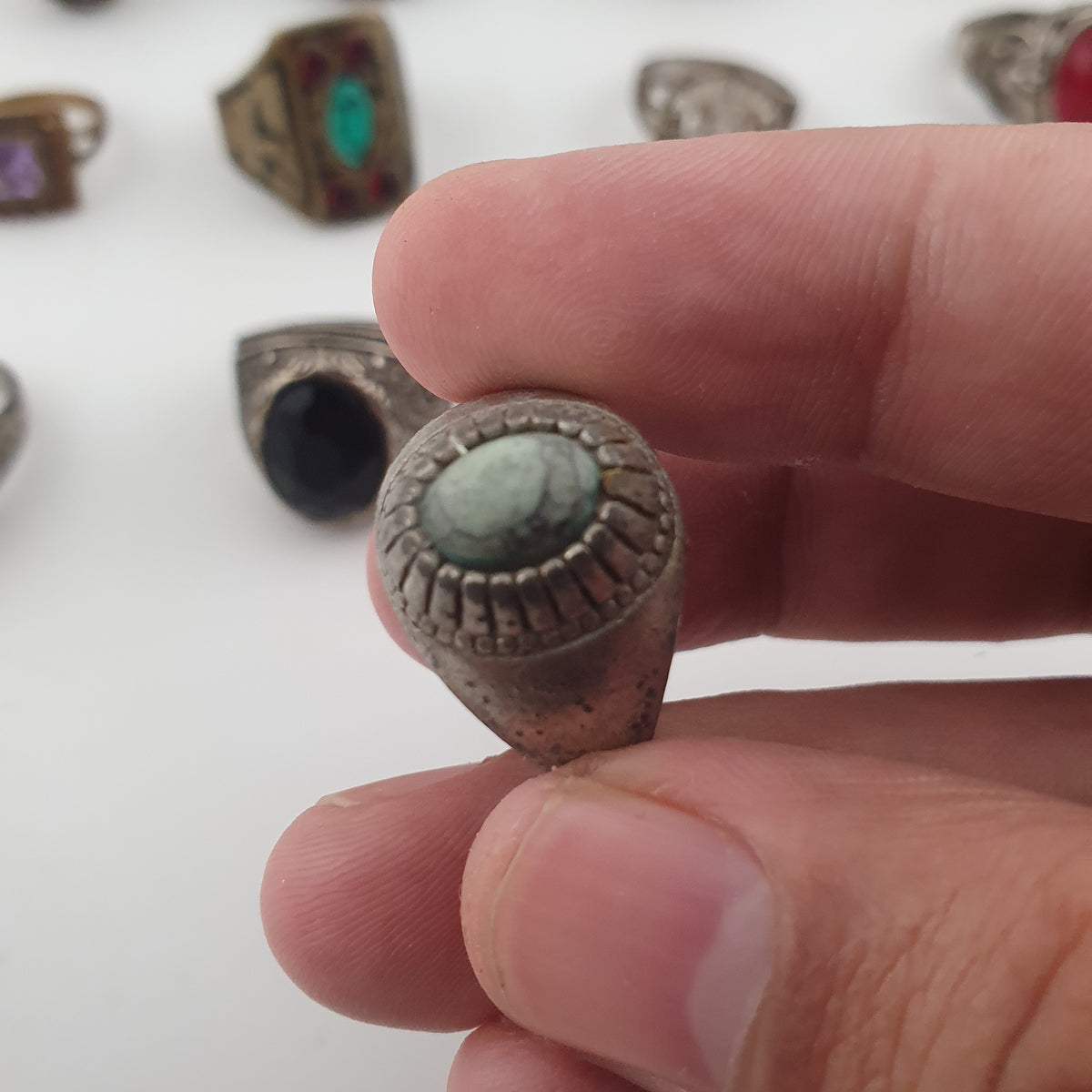 Antique Rustic Boho Brass  15 Lot Ring Collection