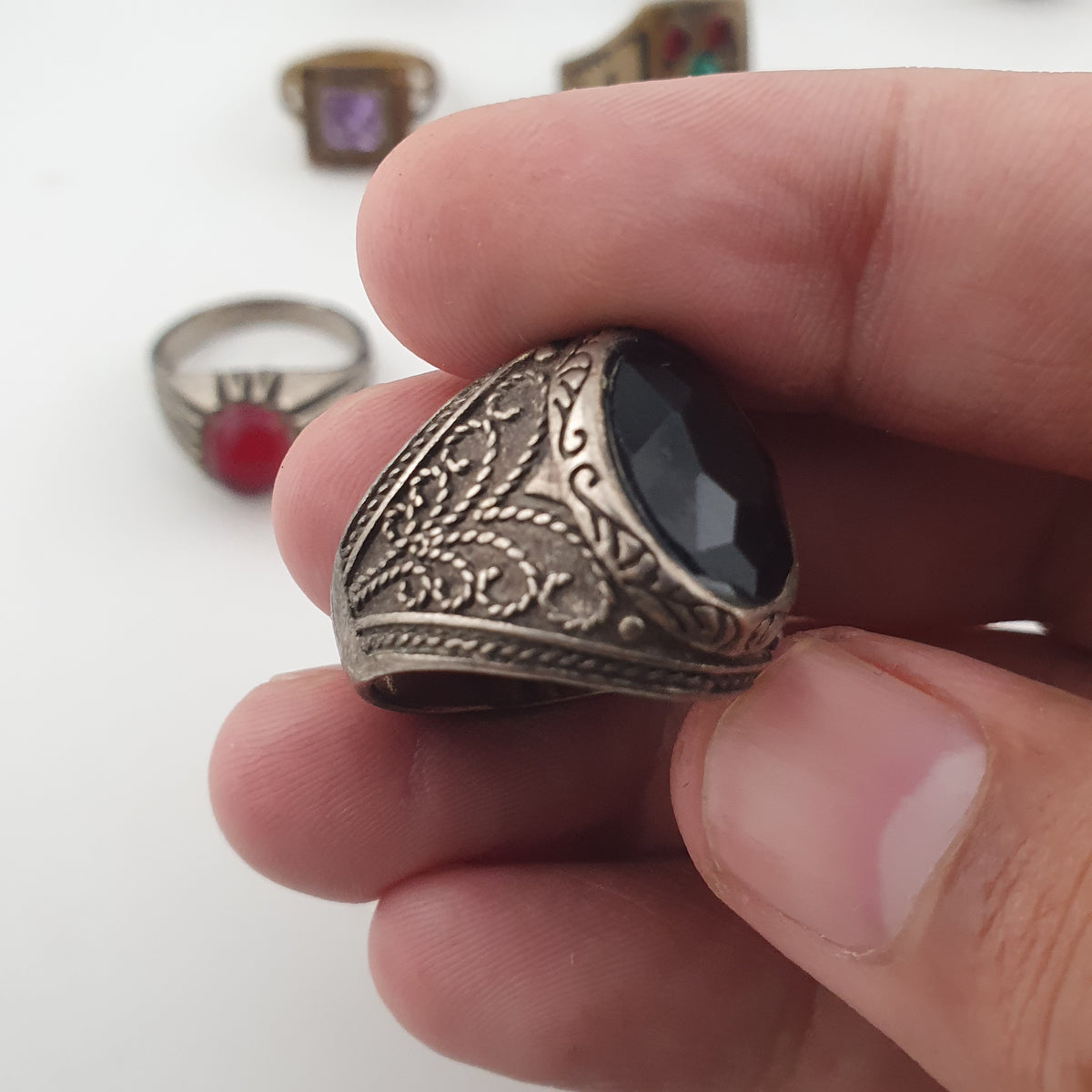 Antique Rustic Boho Brass  15 Lot Ring Collection