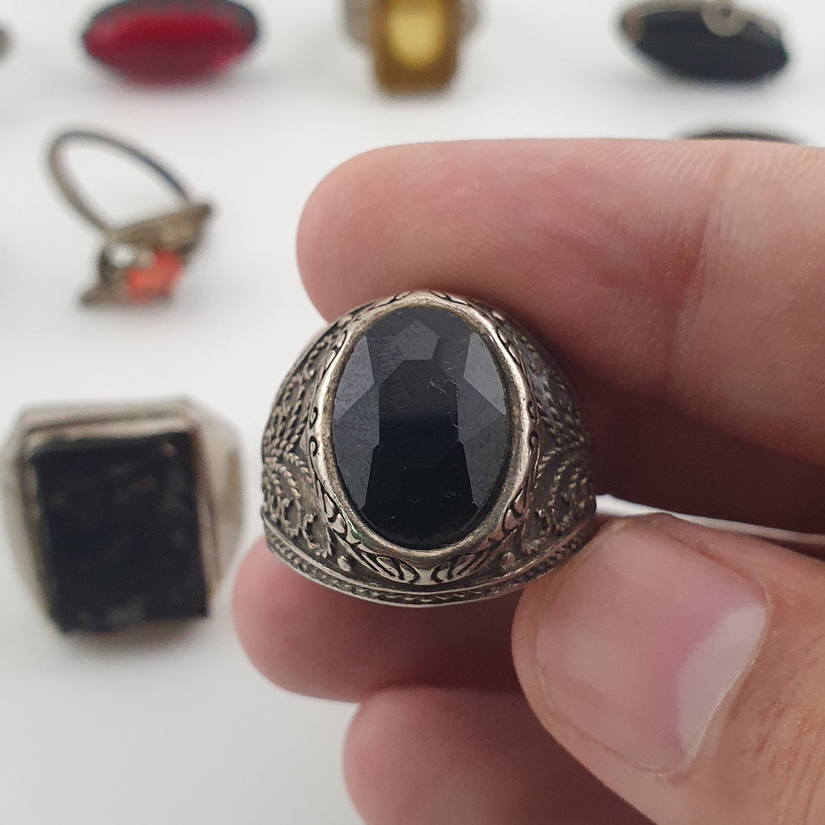 Antique Style Lot of 49 Damaged Brass Rings Missing Stones