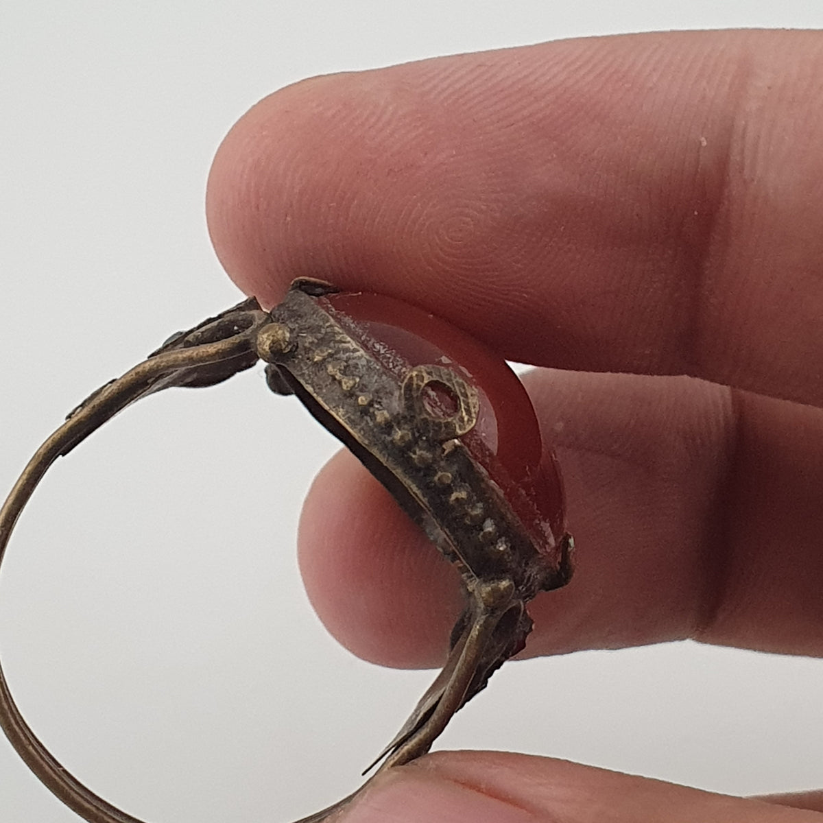 Amtique Handmade Brass & Agate Ring