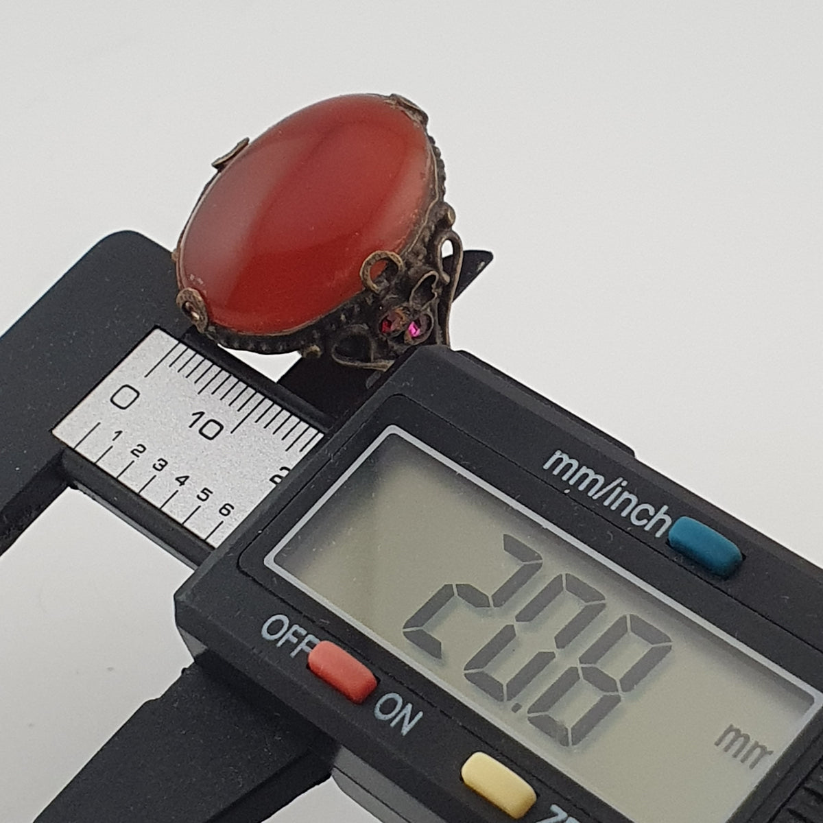 Amtique Handmade Brass & Agate Ring