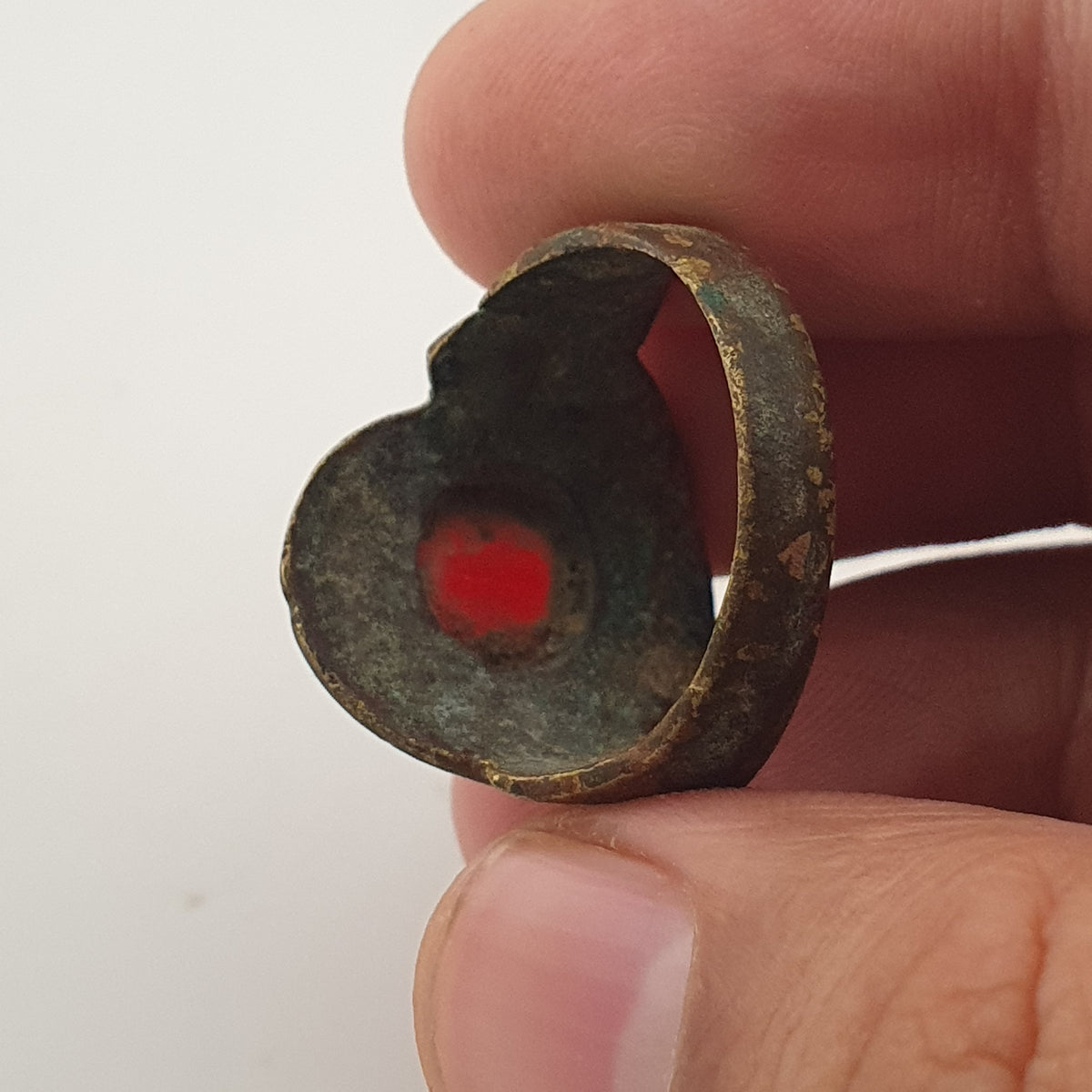 Ancient Style Handmade Brass Ring with Cubic Zirconia
