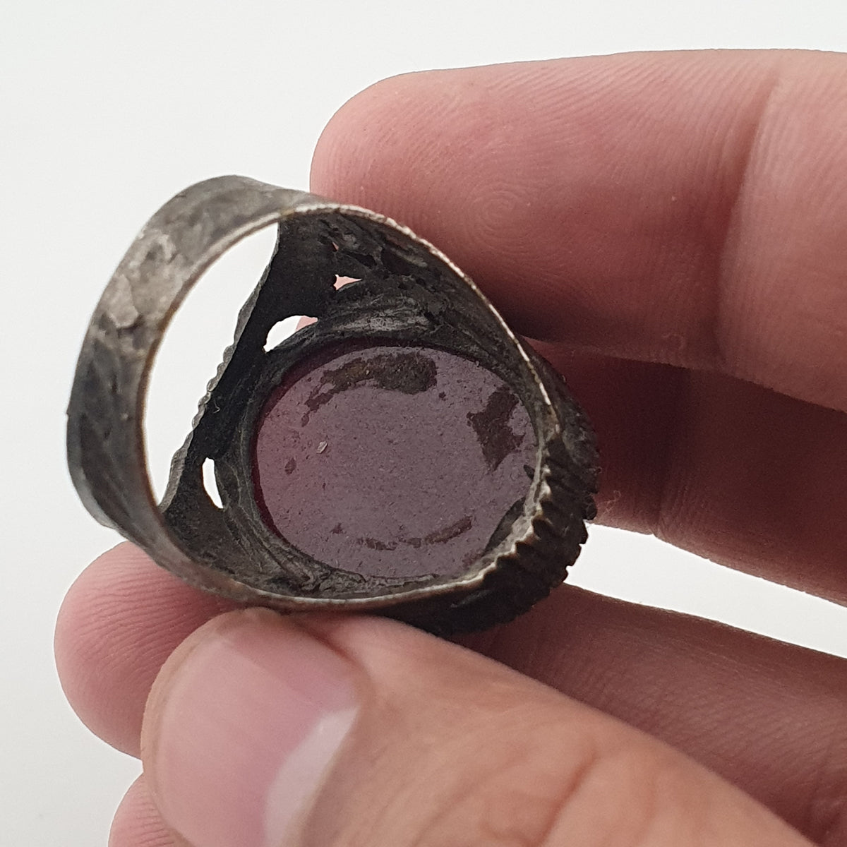 Ancient Rustic Heritage Agate Stone Ring Traditional Brass Design