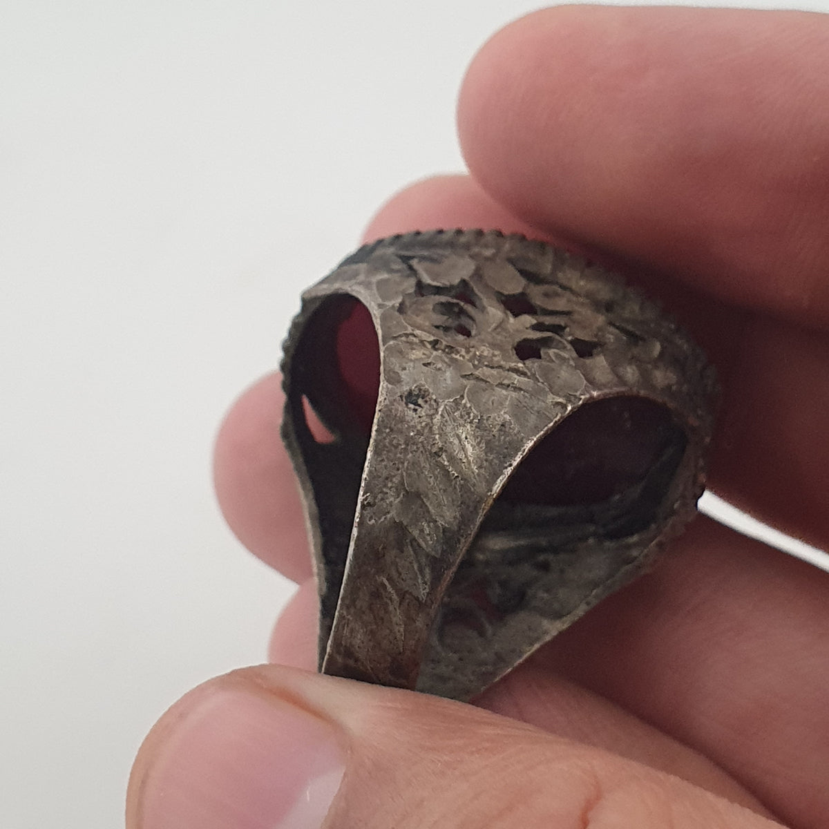 Ancient Rustic Heritage Agate Stone Ring Traditional Brass Design