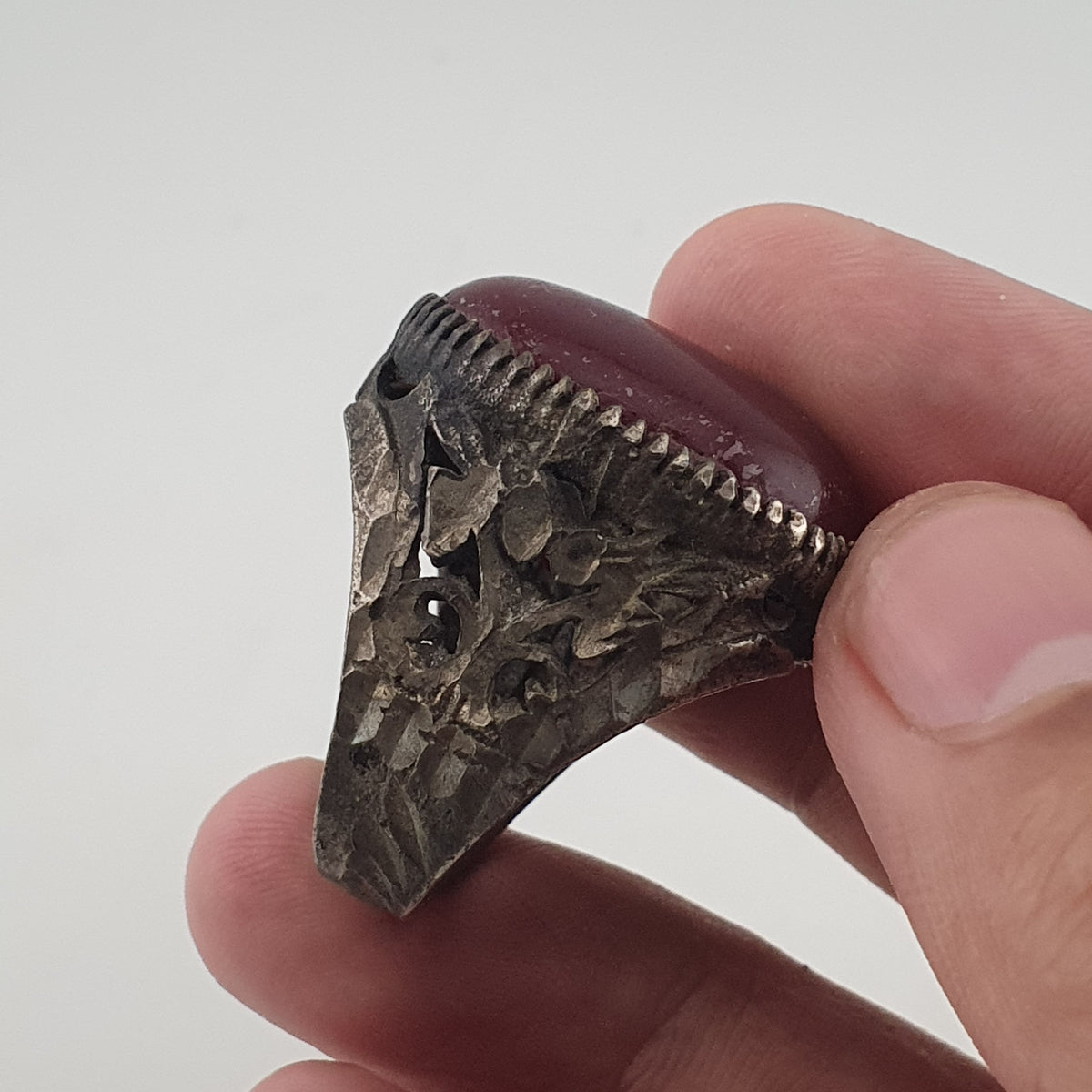 Ancient Rustic Heritage Agate Stone Ring Traditional Brass Design