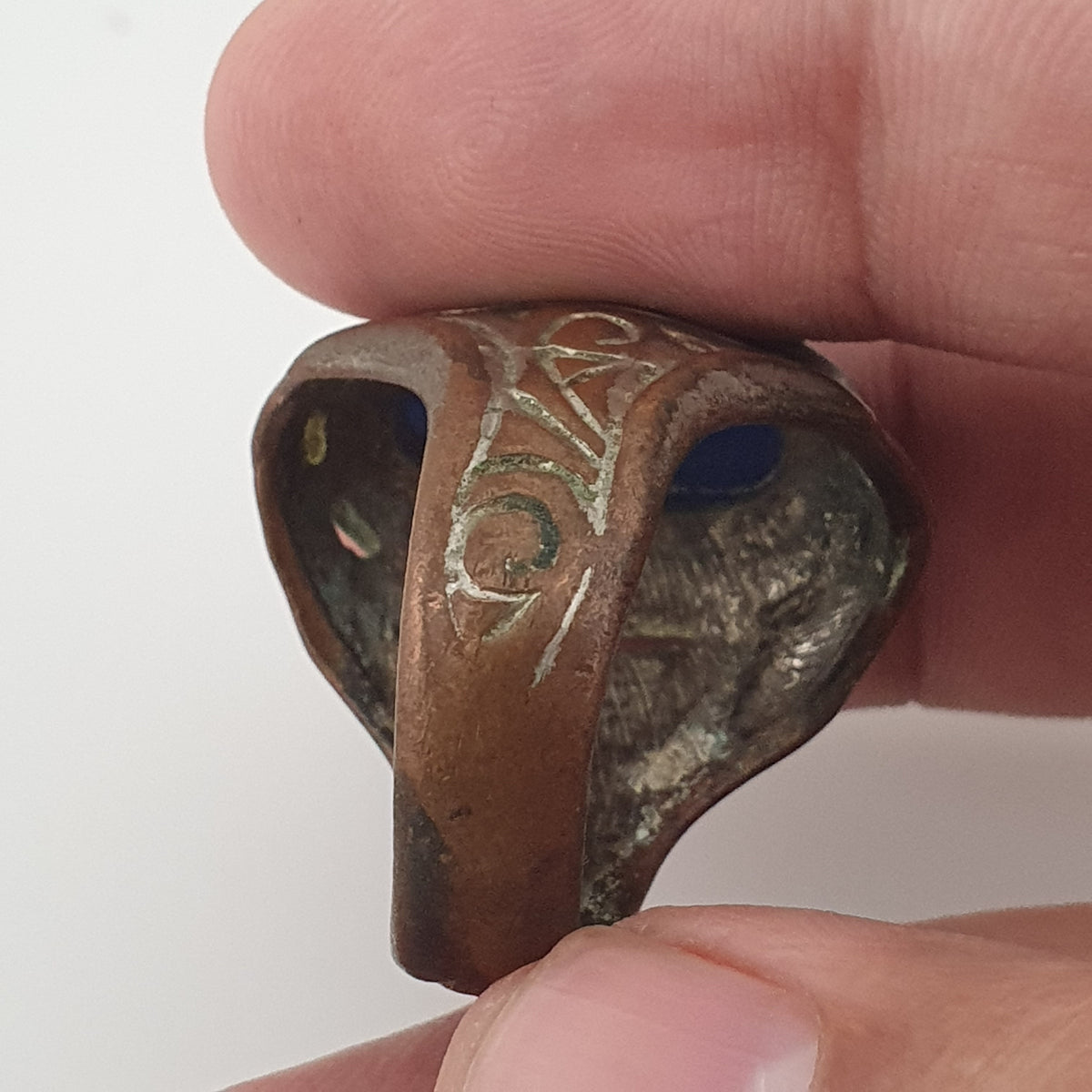 Ancient Heritage Brass Ring with Deep Blue Lapis Lazuli Stone