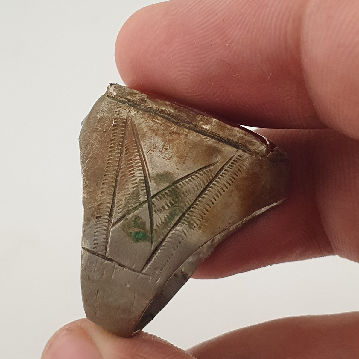 Ancient Treasure Brass Ring with Agate Gemstone