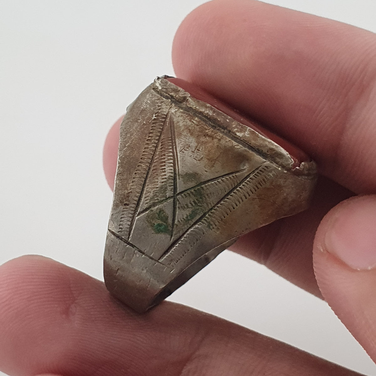 Ancient Treasure Brass Ring with Agate Gemstone