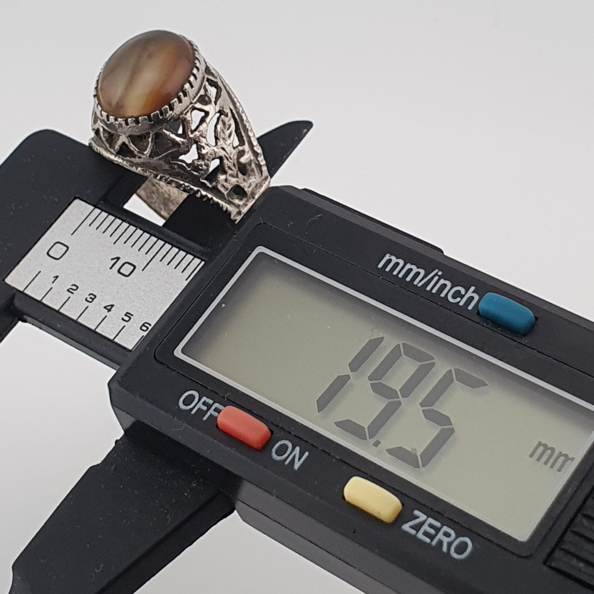 Ancient Inspired Brass Ring with Natural Agate