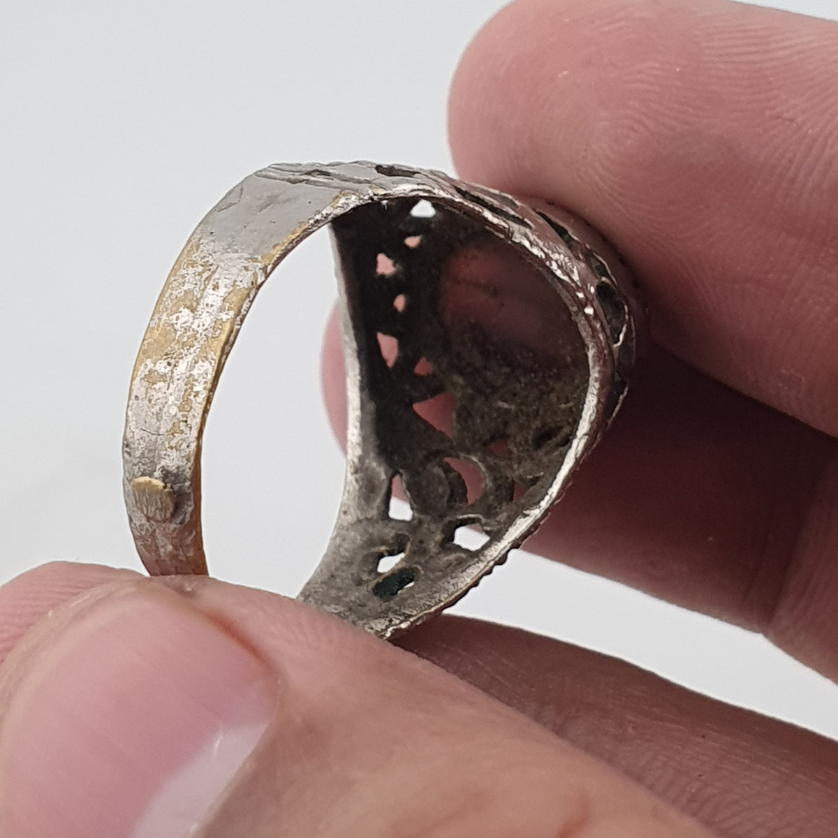 Ancient Inspired Brass Ring with Natural Agate