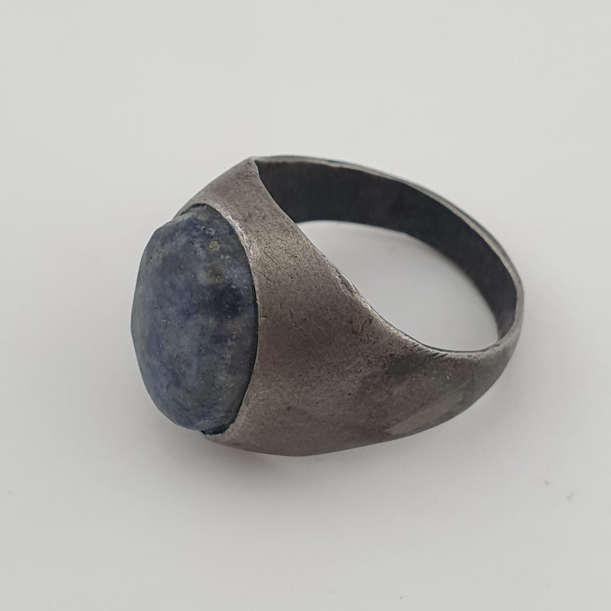 Antique Inspired Brass Ring with Glass Cabochon