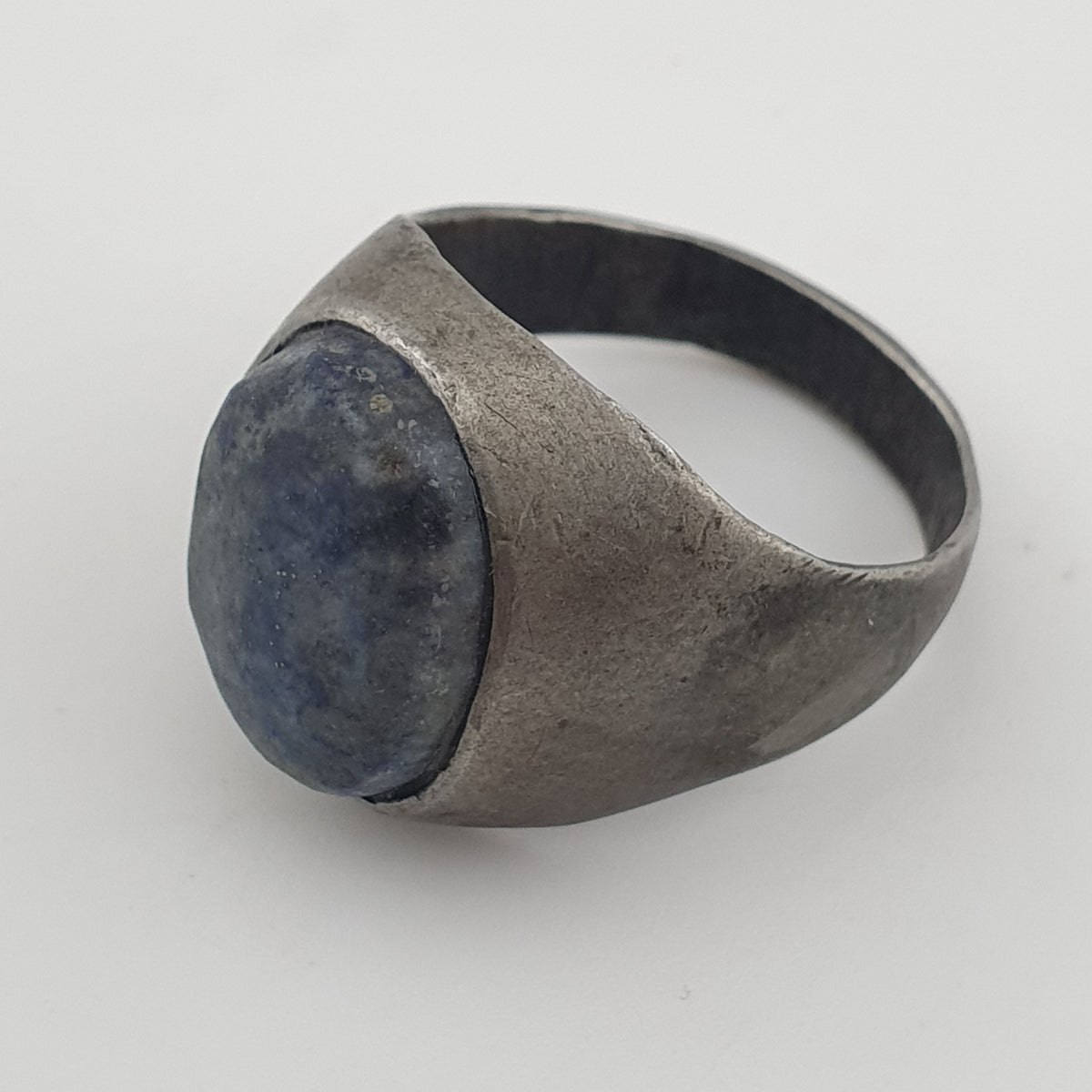 Antique Inspired Brass Ring with Glass Cabochon