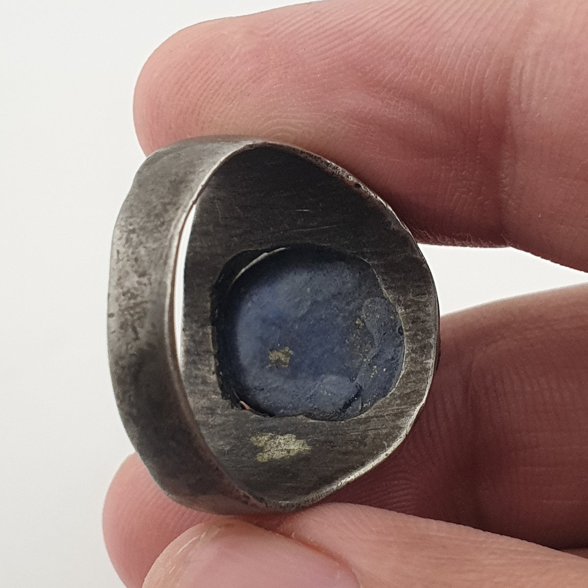 Antique Inspired Brass Ring with Glass Cabochon