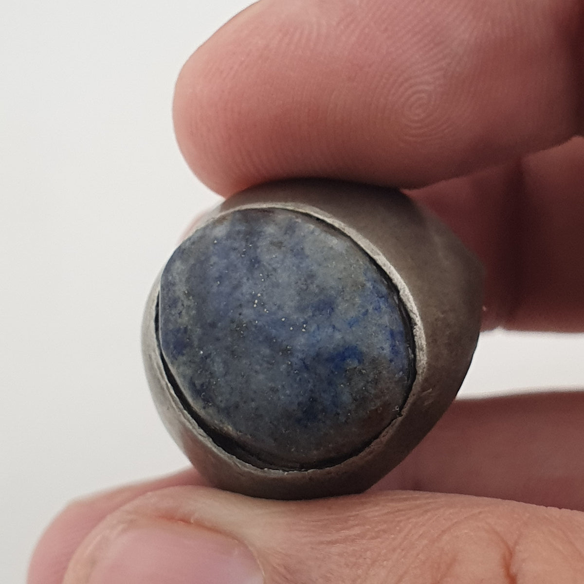 Antique Inspired Brass Ring with Glass Cabochon